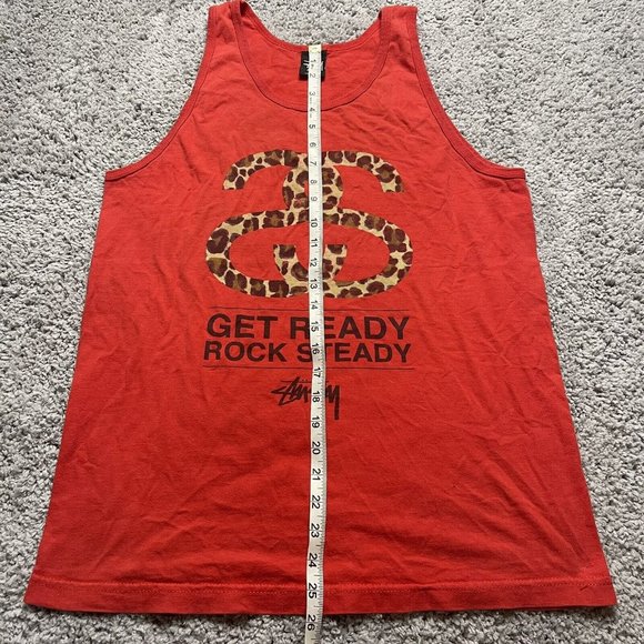 Stussy Vintage Red Tank Top Size Graphic Logo Skate Size Medium - Picture 5 of 6